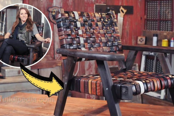 How to Make DIY Lounge Chair Using Old Leather Belts
