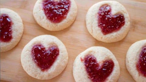 How to Make Heart-Shaped Thumbprint Jam Cookies | DIY Joy Projects and Crafts Ideas