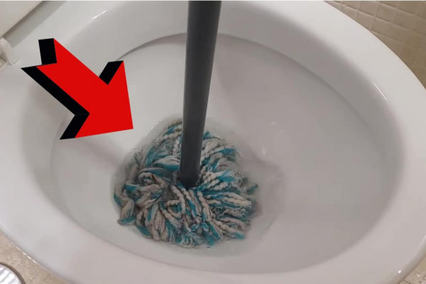 How to Unclog Toilet Using a Mop