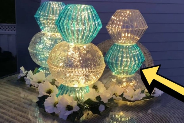 Inexpensive DIY Lighted Centerpiece Using Dollar Store Bowls