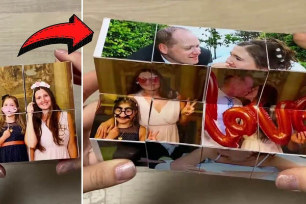 Inexpensive Magic Folding Photo Cube Gift Idea