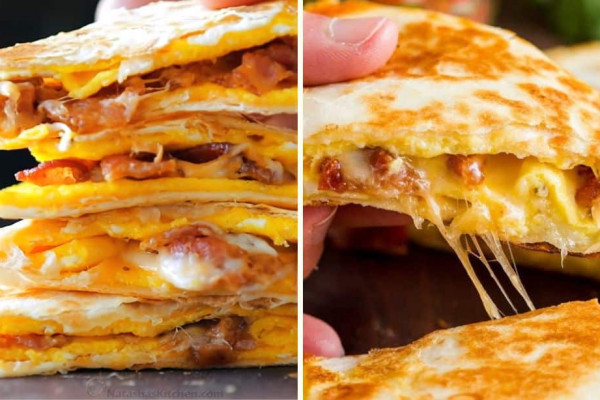 One-Pan Cheesy Breakfast Quesadilla