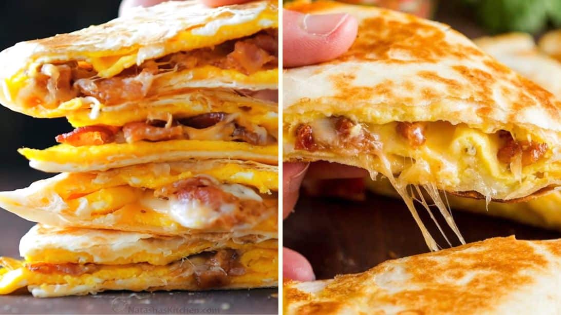 One-Pan Cheesy Breakfast Quesadilla | DIY Joy Projects and Crafts Ideas