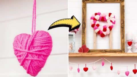 Simple DIY Yarn Heart Ornament Tutorial | DIY Joy Projects and Crafts Ideas