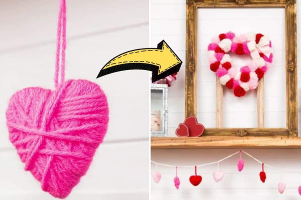 Simple DIY Yarn Heart Ornament Tutorial