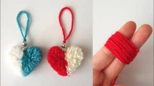 Super Easy Pom Pom Heart