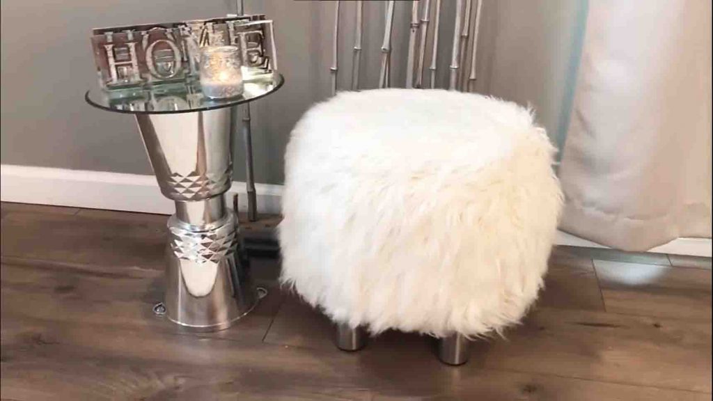 DIY Dollar Tree Fur Ottoman Tutorial