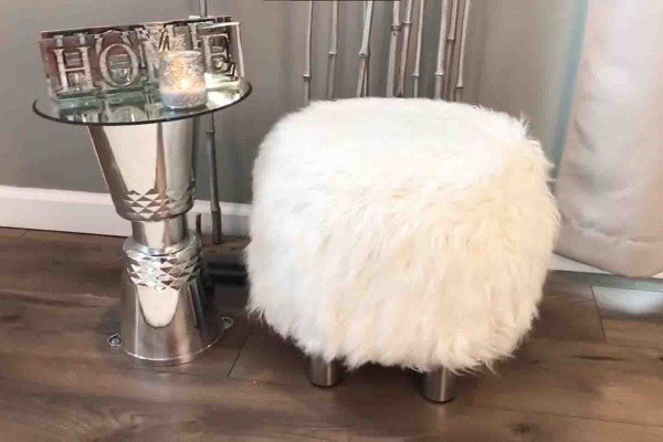 DIY Dollar Tree Fur Ottoman Tutorial