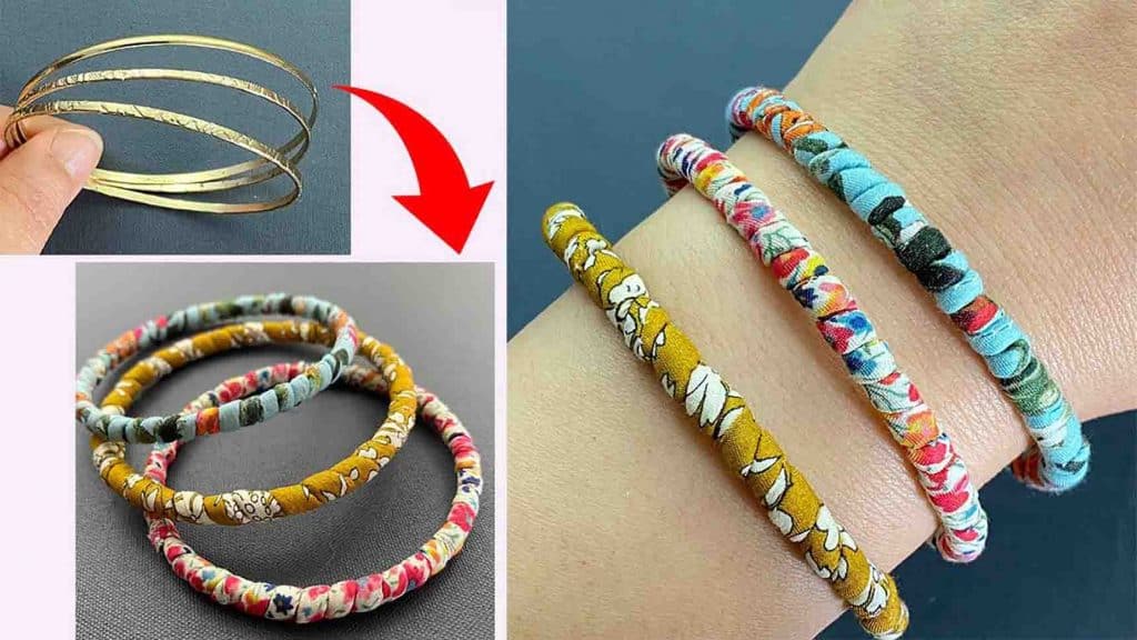 DIY Fabric Wrapped Rope Bracelet Tutorial