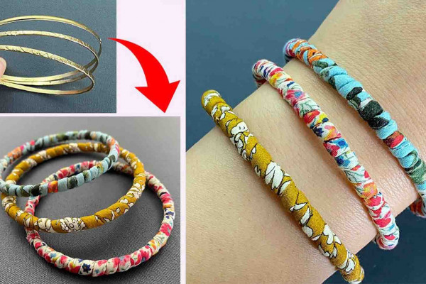 DIY Fabric Wrapped Rope Bracelet Tutorial