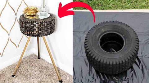 DIY Side Table Using An Old Tire Tutorial | DIY Joy Projects and Crafts Ideas