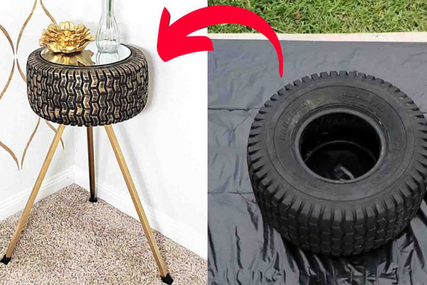 DIY Side Table Using An Old Tire Tutorial