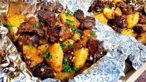 Foil Garlic Herb Steak and Potatoes Recipe