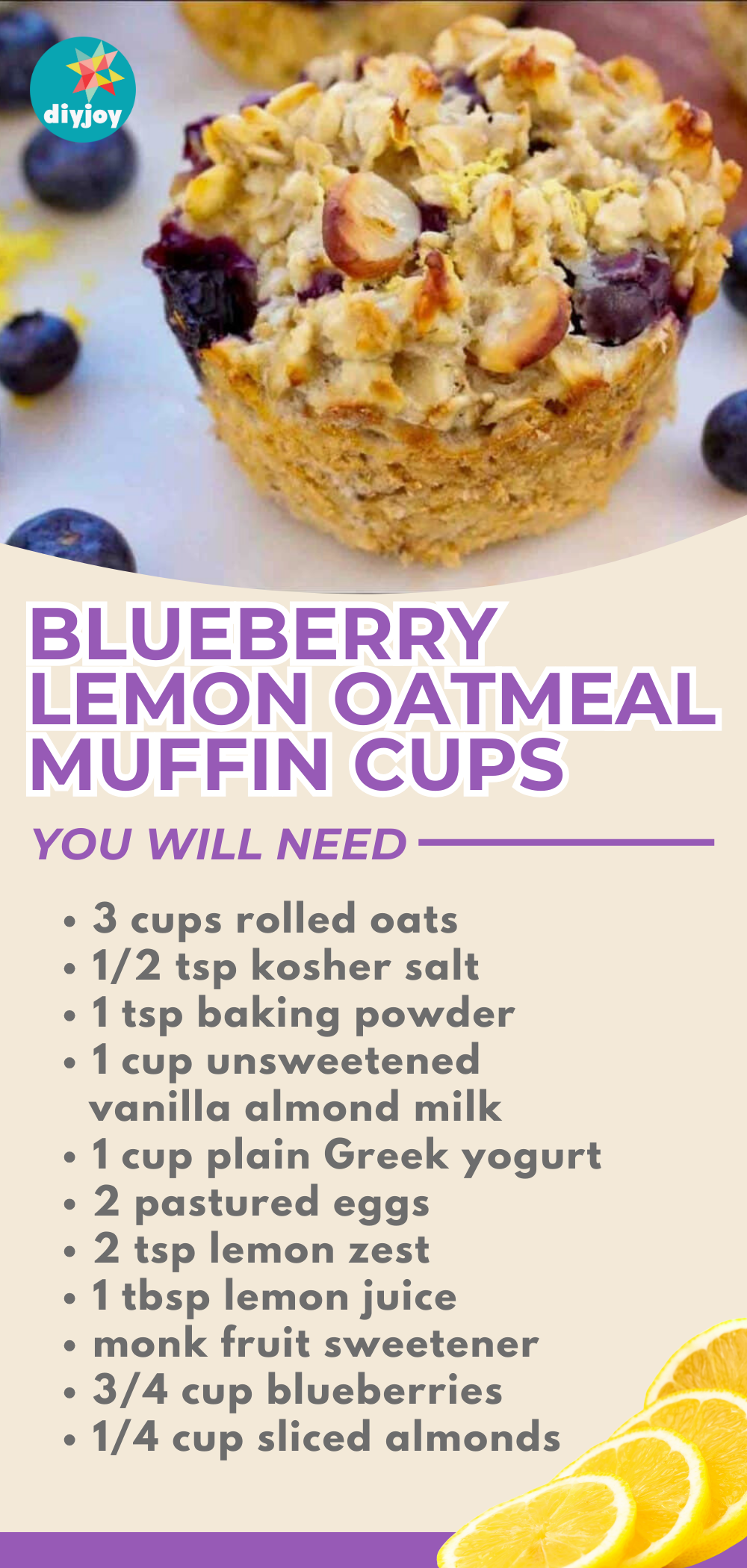 Blueberry Lemon Oatmeal Muffin