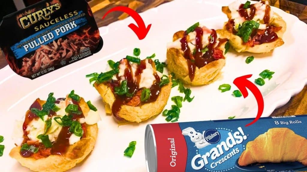 Easy 4-Ingredient Pulled Pork Crescent Cups Recipe