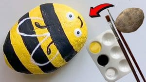 Easy Cute Honey Bee Stone Painting Tutorial