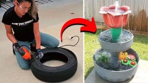 Easy 3-Tier Water Fountain Using an Old Tire