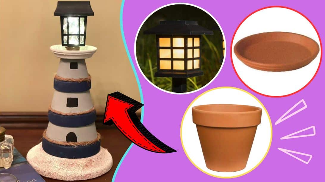 Easy DIY Terra Cotta Pot Lighthouse Tutorial | DIY Joy Projects and Crafts Ideas