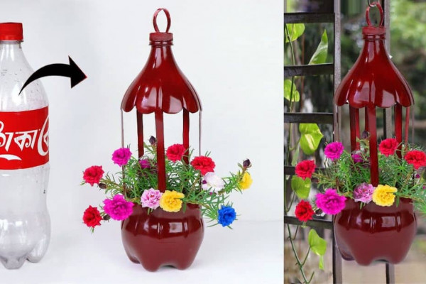 Easy Hanging Flower Pot Made from Plastic Bottle