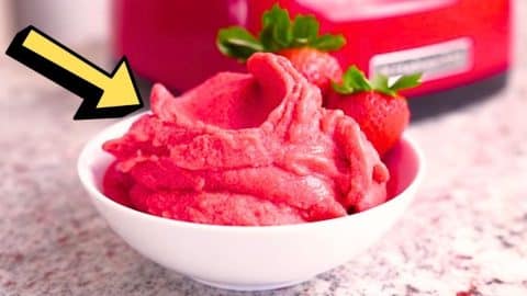 5-Minute 4-Ingredient Healthy Strawberry Frozen Yogurt Recipe | DIY Joy Projects and Crafts Ideas