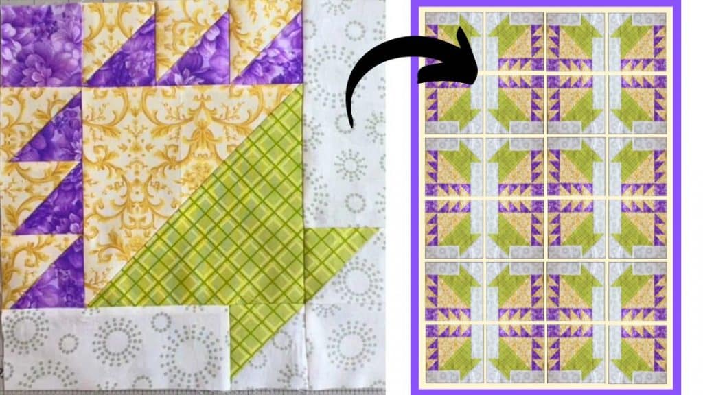 Easy Spring Flower Basket Quilt Block with Free Pattern