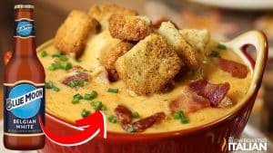 Easy-to-Make Cheesy Bacon and Beer Soup with Chicken