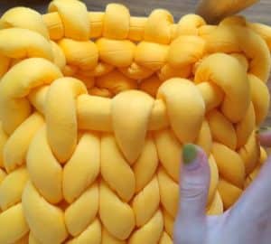 Hand Knit Chunky Yarn Bag DIY Joy