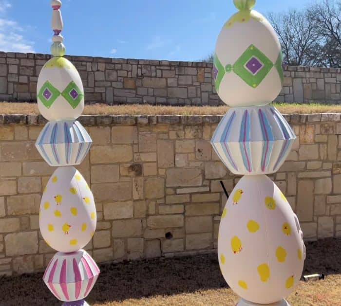 How To Make Large DIY Outdoor Easter Egg Topiary Décor