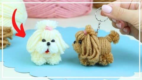 How to Make a DIY Yarn Dog Keychain | DIY Joy Projects and Crafts Ideas