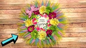 How to Make a Simple Dollar Tree Spring Wreath
