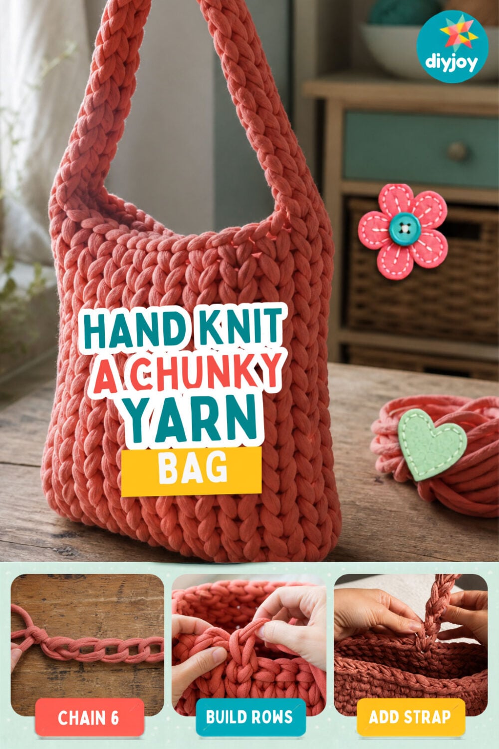 How To Knit a Yarn Bag by Hand How to knit a yarn bag using only bulky yarn and scissors, with the finished strap attached to each side