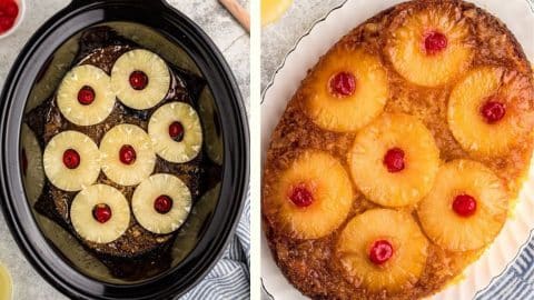 Slow Cooker Pineapple Upside-Down Cake | DIY Joy Projects and Crafts Ideas