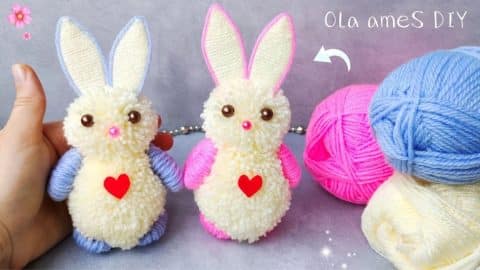 Super Easy Cute Woolen Bunny | DIY Joy Projects and Crafts Ideas