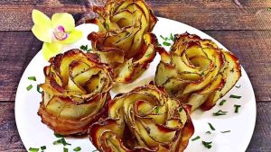 Bacon Wrapped Potato Roses Recipe