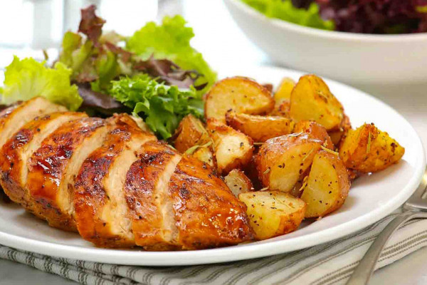 Balsamic Glazed Chicken with Roasted Potatoes