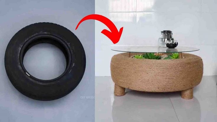 DIY Coffee Table From An Old Tire - DIY Joy