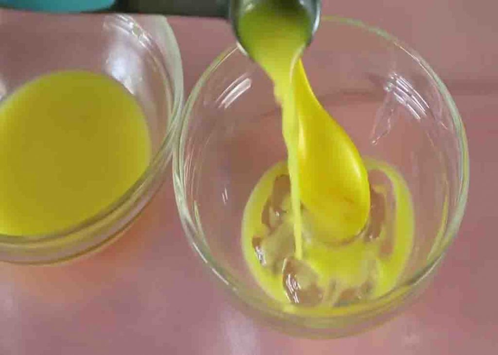 Combing the orange mixture and the aloe vera gel