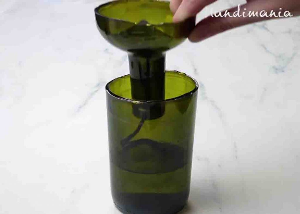Assembling the self-watering wine bottle planter
