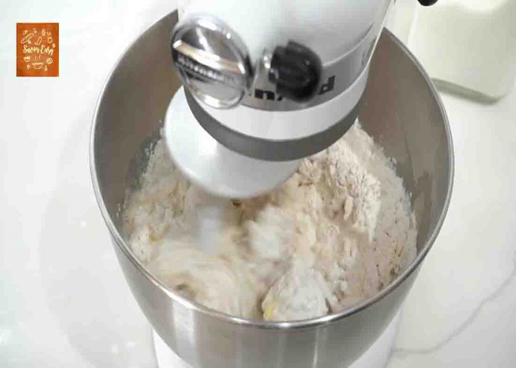 Kneading the milk bread dough