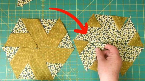 Easy Pinwheel Hexagon Quilt Block Tutorial | DIY Joy Projects and Crafts Ideas