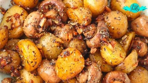 Garlic Mushroom and Baby Potatoes Recipe | DIY Joy Projects and Crafts Ideas