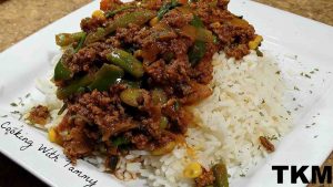 Ground Beef and Veggies Over Rice Recipe