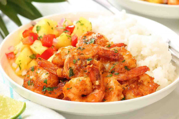 Hawaiian-Style Shrimp with Pineapple Salsa Recipe
