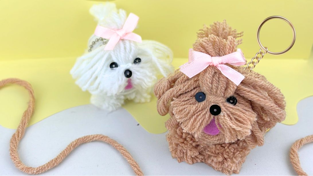 Etsy Crafts to Make and Sell - Yarn Dog Keychains - Cute Charms to Sell