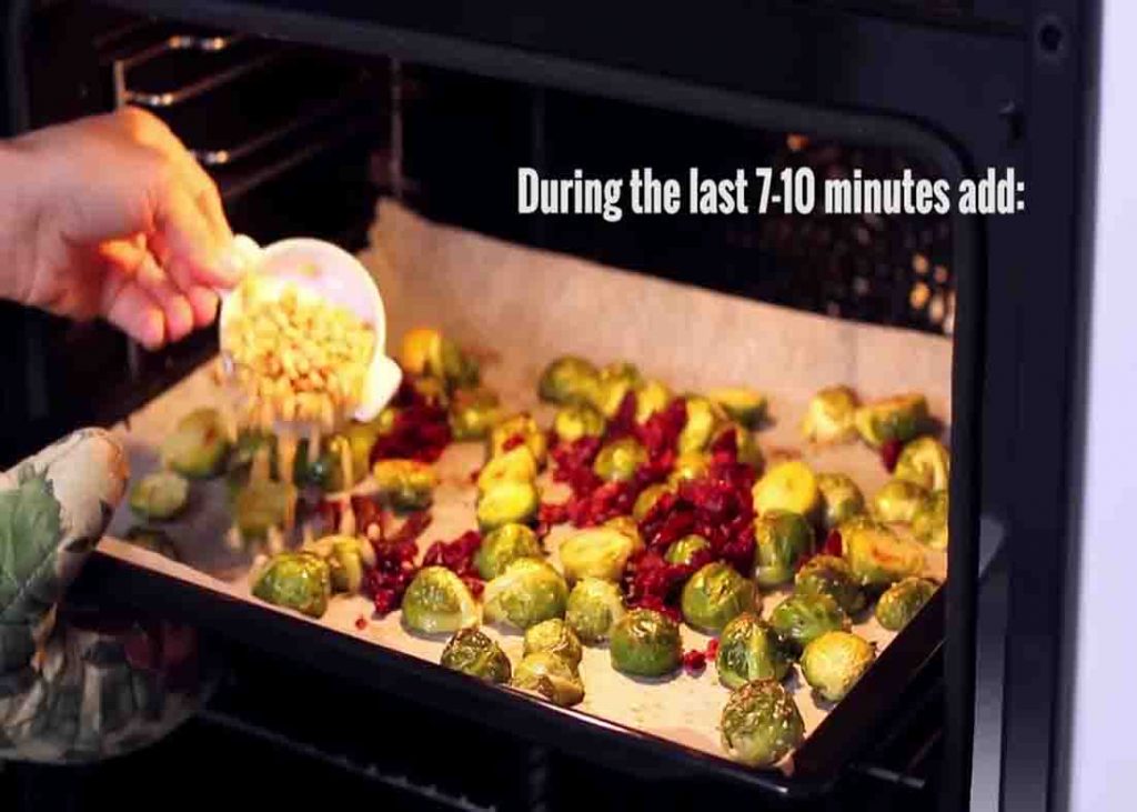 Roasting the brussels sprouts