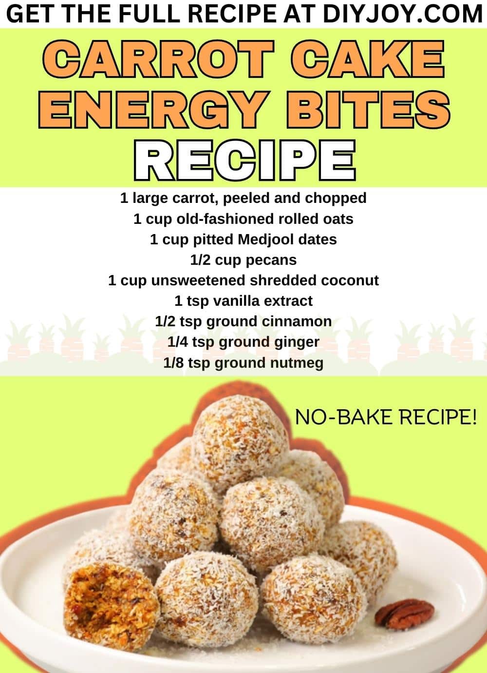 NoBake Carrot Cake Energy Bites Recipe
