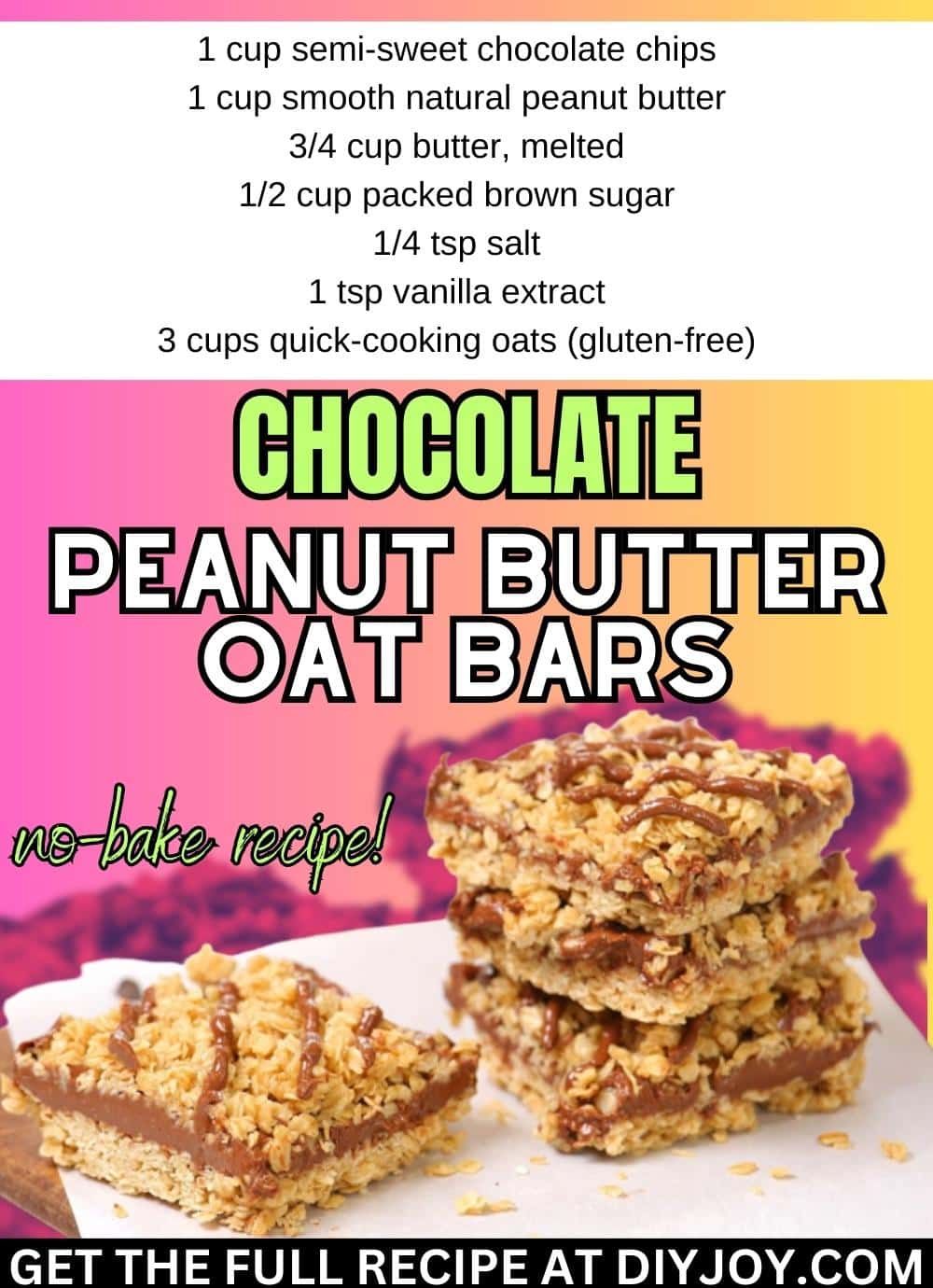 No-Bake Chocolate Peanut Butter Oat Bars