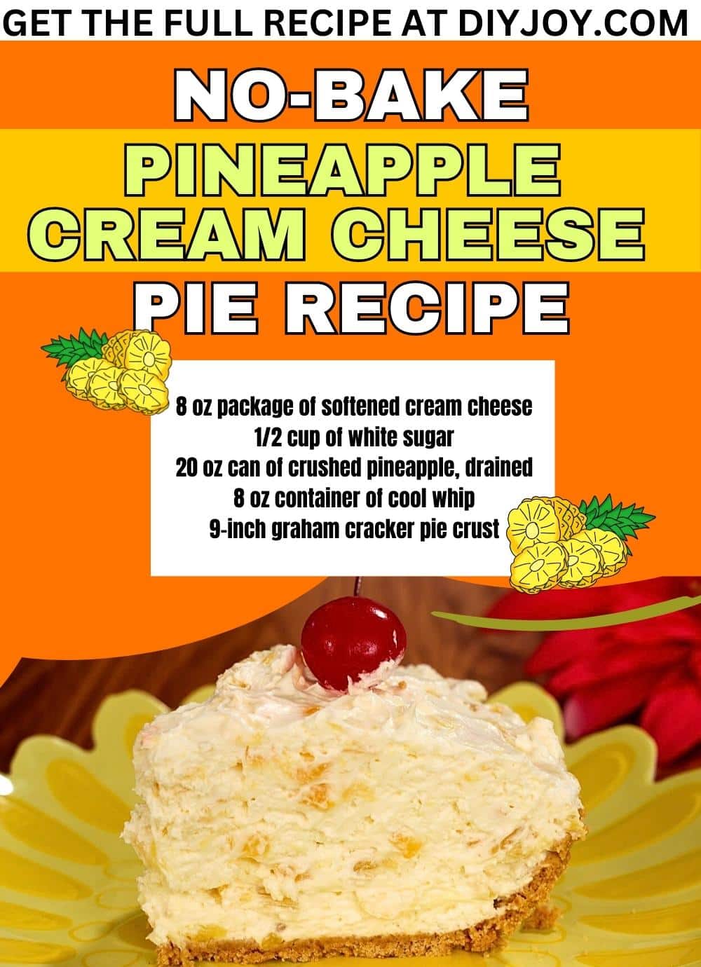 No-Bake Pineapple Cream Cheese Pie Recipe