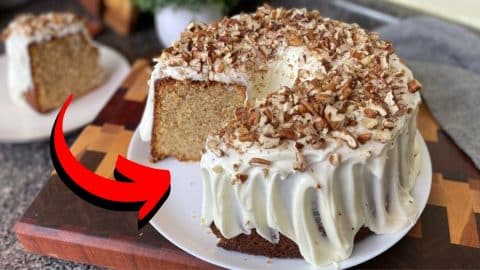 Easy Butter Pecan Pound Cake w/ Thick Cream Cheese Glaze Recipe | DIY Joy Projects and Crafts Ideas