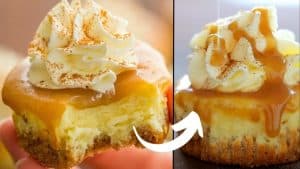 Easy Mini Cheesecakes with Caramel Sauce